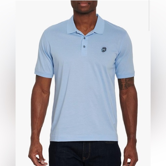 Robert Graham light blue classic fit polo shirt sz L - Picture 5 of 7